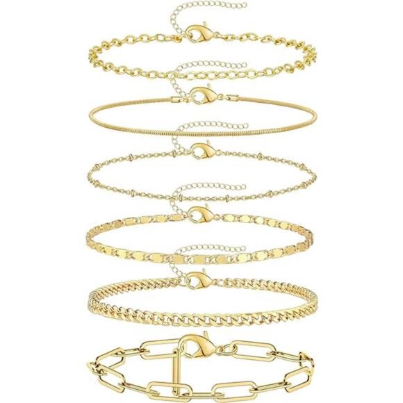 doubgood Gold Beaded Bracelets for Women, Stackable Gold Bracelets for Women - Picture 6 of 6